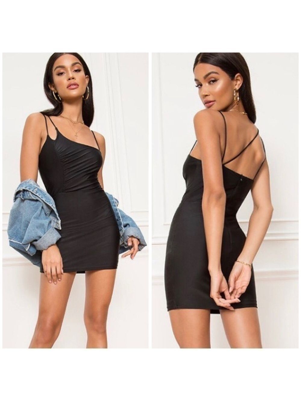 Superdown Black Martina Asymmetrical Dress